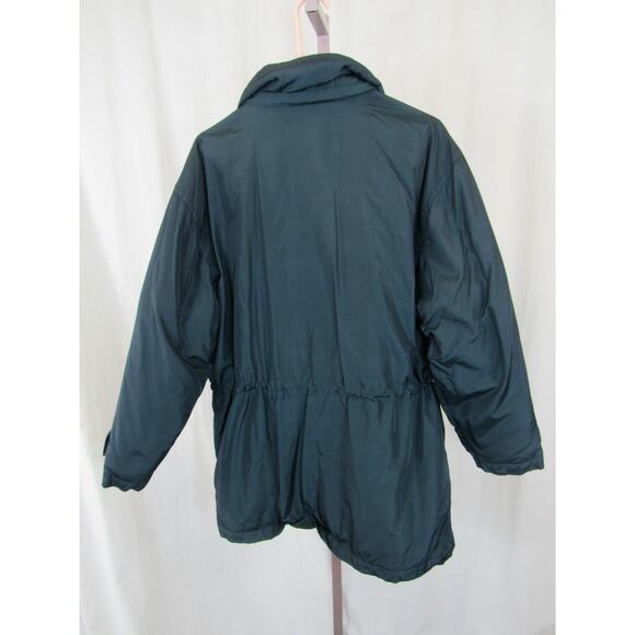 Eddie Bauer Women's Medium Dark Teal Goose Down Feather Coat Adjustable *flawed* - Picture 13 of 15